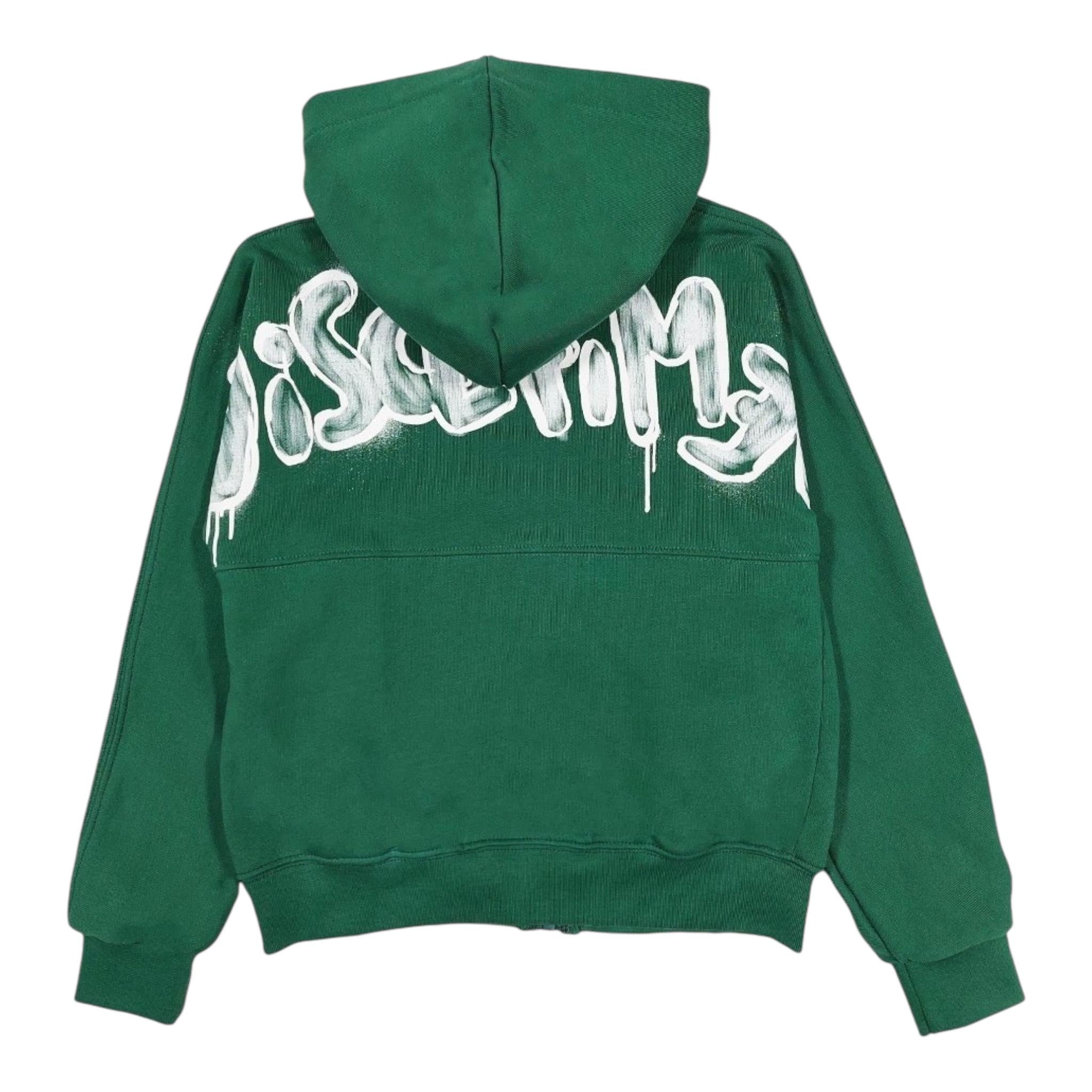 DISCLAIMER felpa con zip e cappuccio tinta unita con stampa Verde per Bambino 24IDK58243X VERDE DISCLAIMER 
