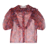 Philosophy Camicia Mezza Manica Stampa Fantasia Floreale Con Top Rosso Per Bambina
