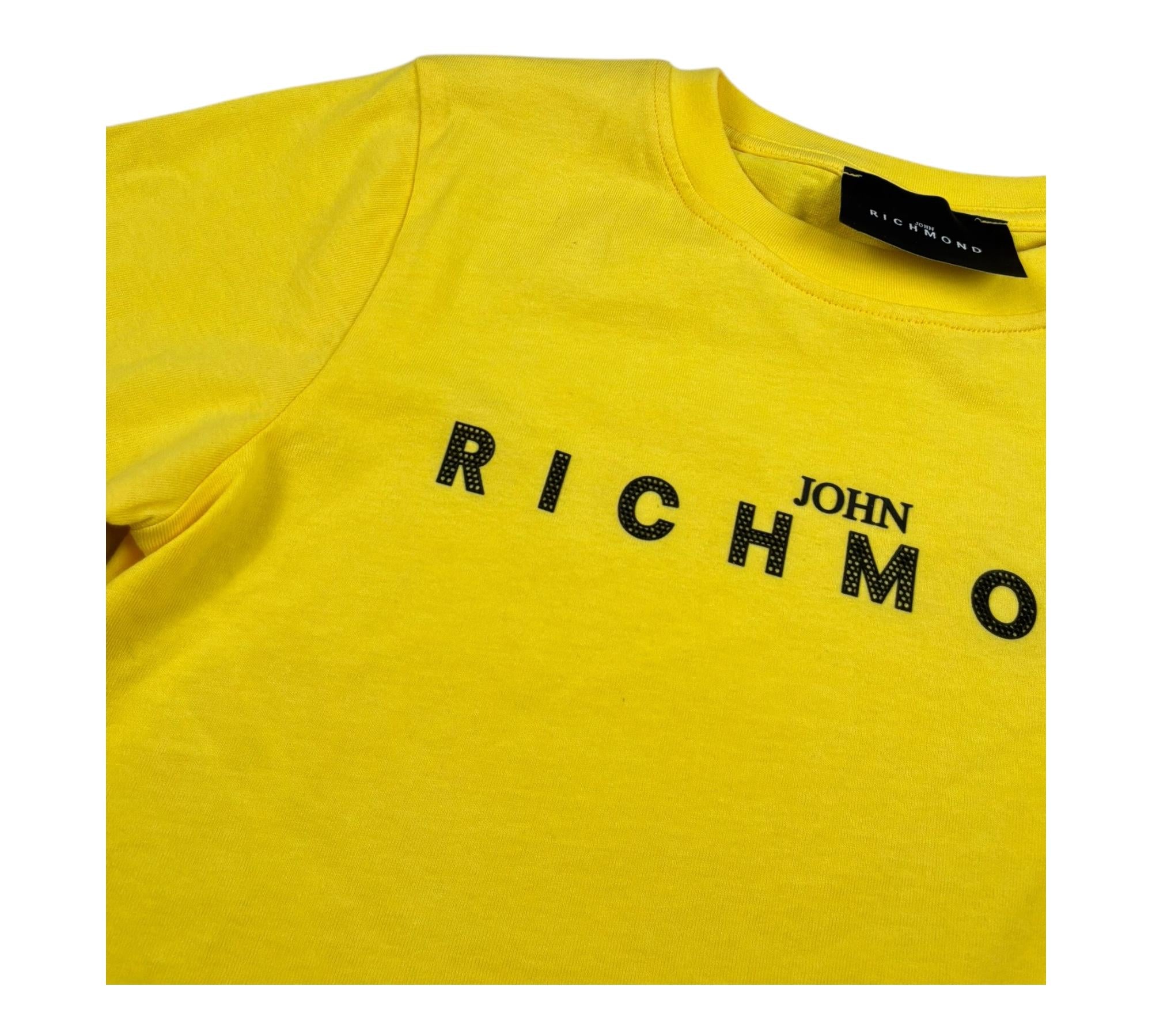 John Richmond T-Shirt Girocollo Tinta Unita con Logo per Bambino RBP26008TS GIALLO JOHN RICHMOND 