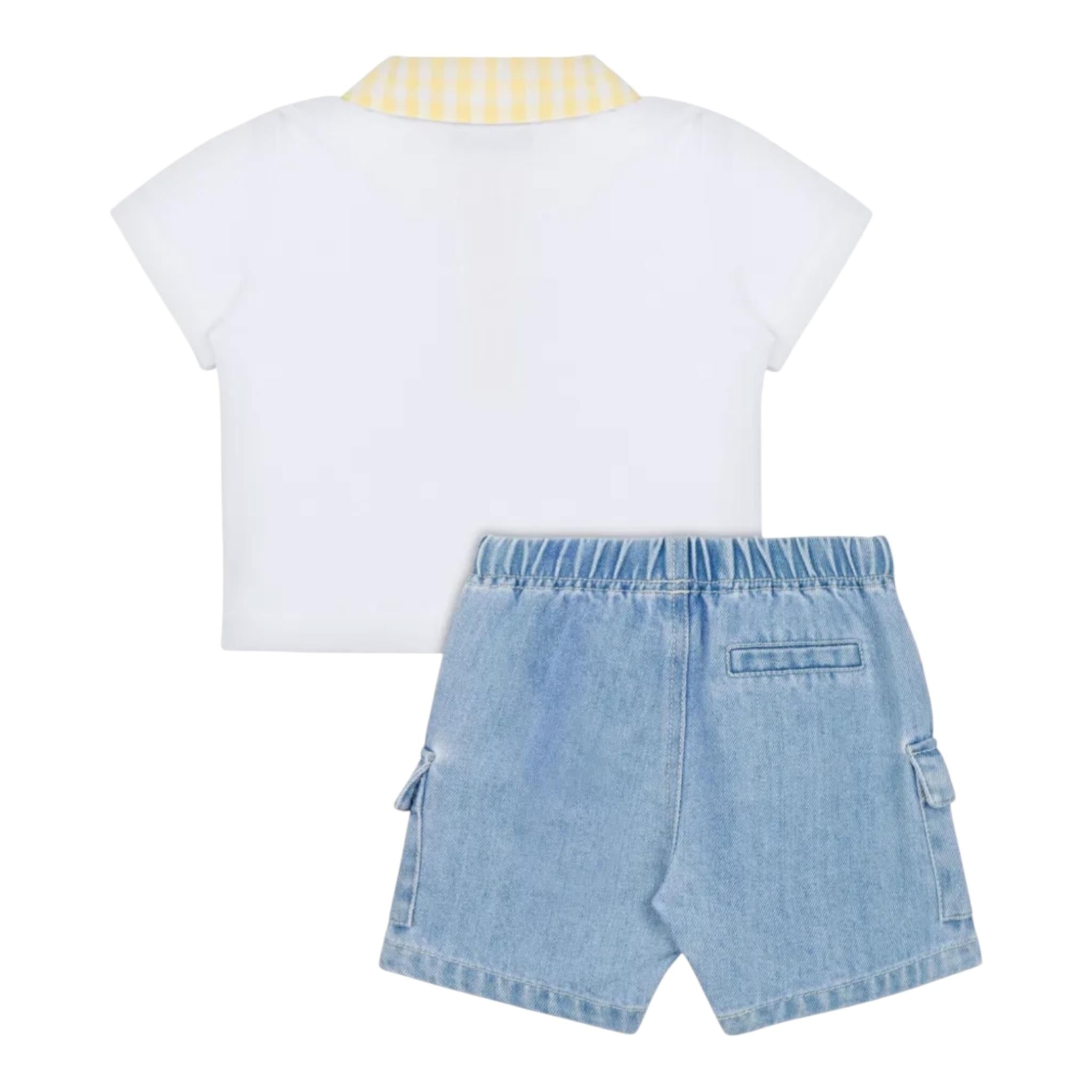 Moschino Cmpleto 2 Pezzi Bermuda-Polo per Neonato MUG01A BIANCO MOSCHINO 