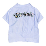 Off-White Camicia Mezza Manica Tinta Unita Fantasia A Righe Azzurro Per Bambina