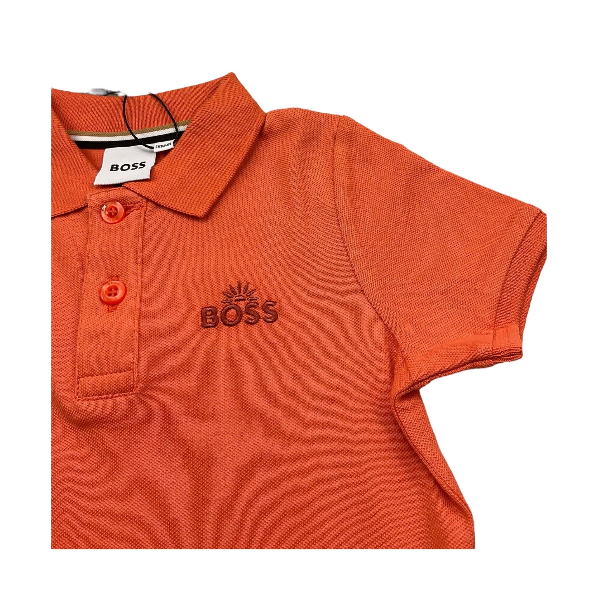Boss Polo Mezza Manica Tinta Unita per Neonato J52101 ARANCIONE BOSS 