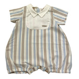 Ninnaoh Pagliaccetto Tinta Unita con Fantasia A Righe per Neonato E25P204 BIANCO NINNAOH 