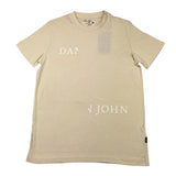 Dan John – Einfarbiges T-Shirt mit Rundhalsausschnitt und beigem Logo für Jungen