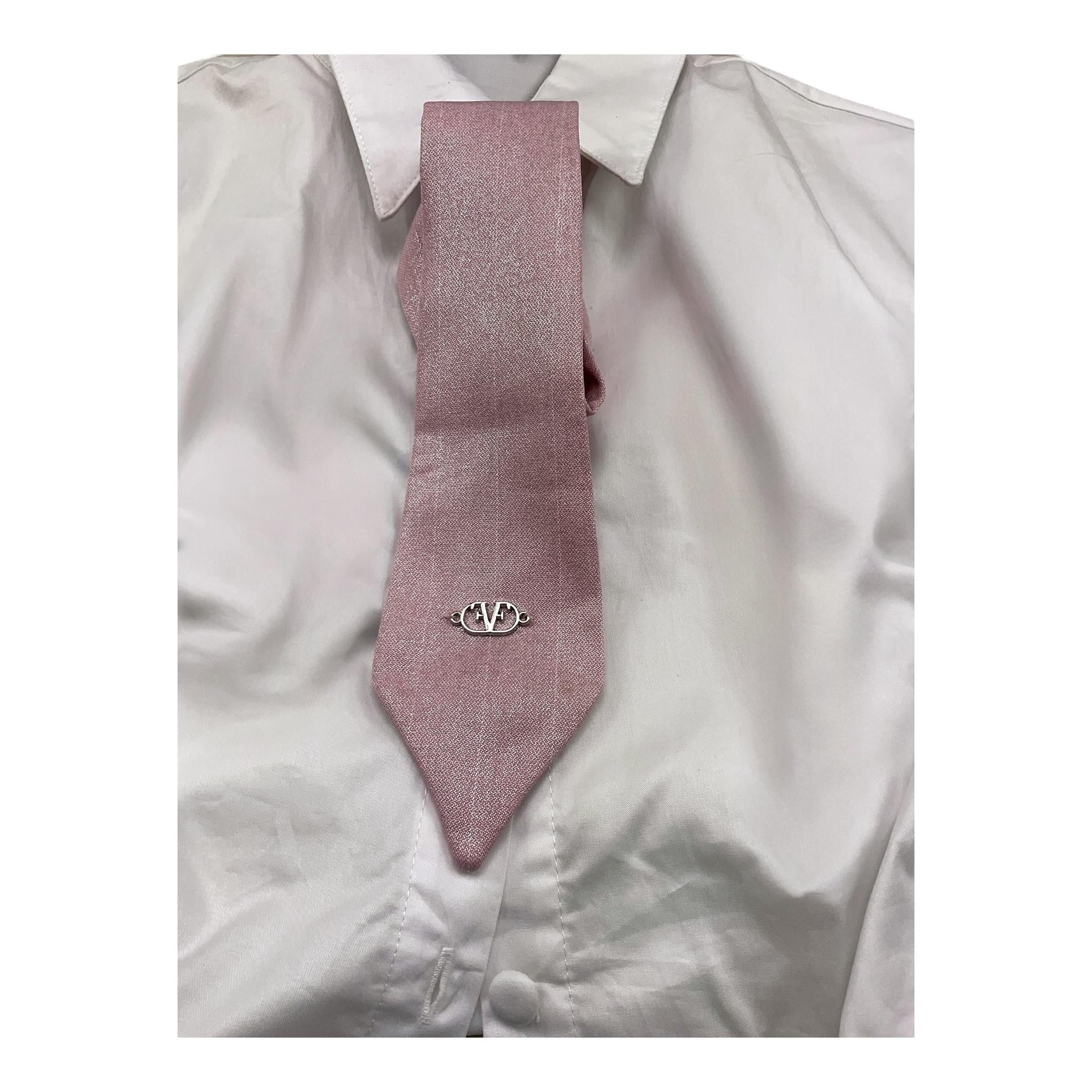 Fun & Fun Camicia Mezza Manica Tinta Unita con Cravatta per Bambina FBSH01365 BIANCO FUN & FUN 