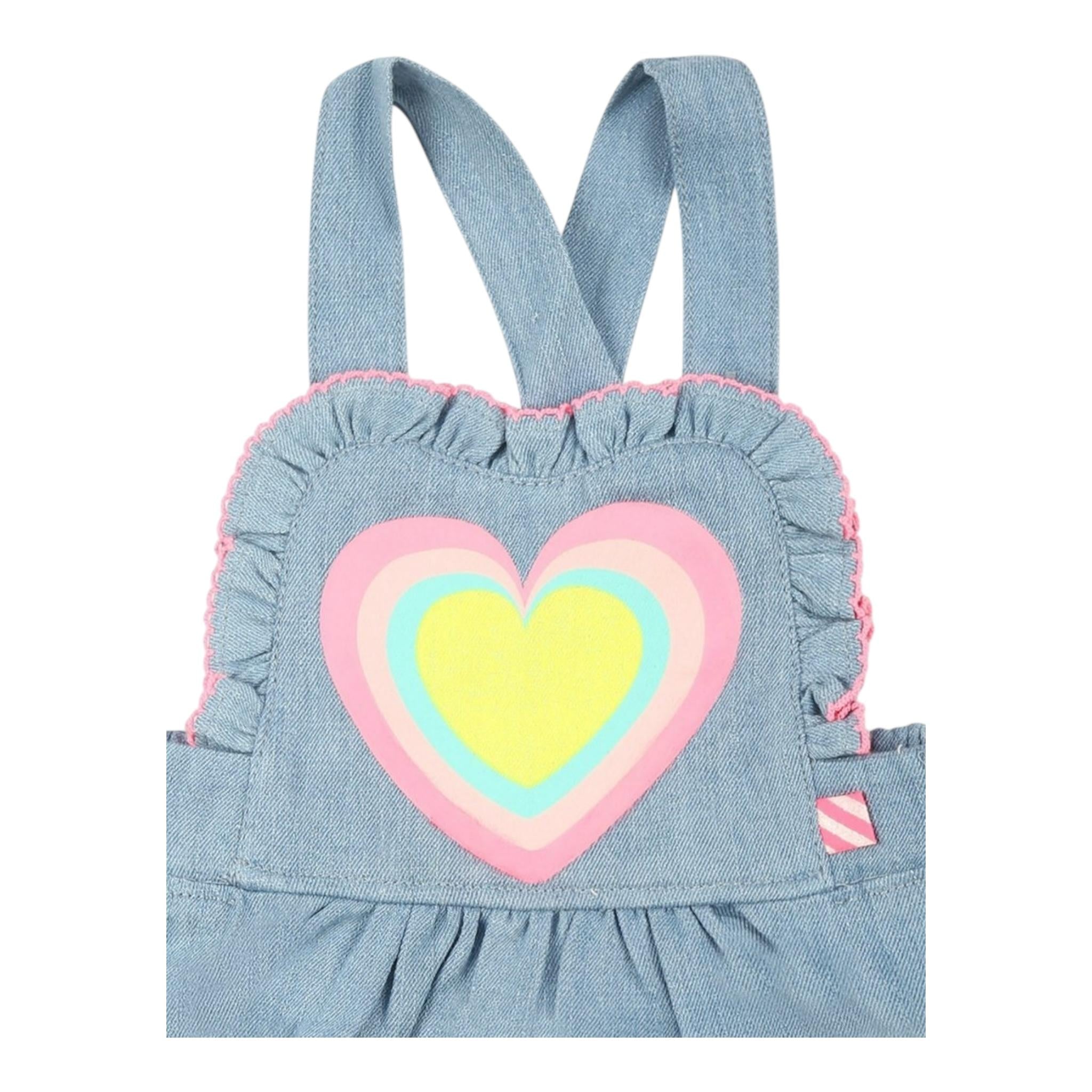 Billieblush Pagliaccetto In Denim Tinta Unita con Stampa per Neonata U21005X AZZURRO BillIEBLUSH 