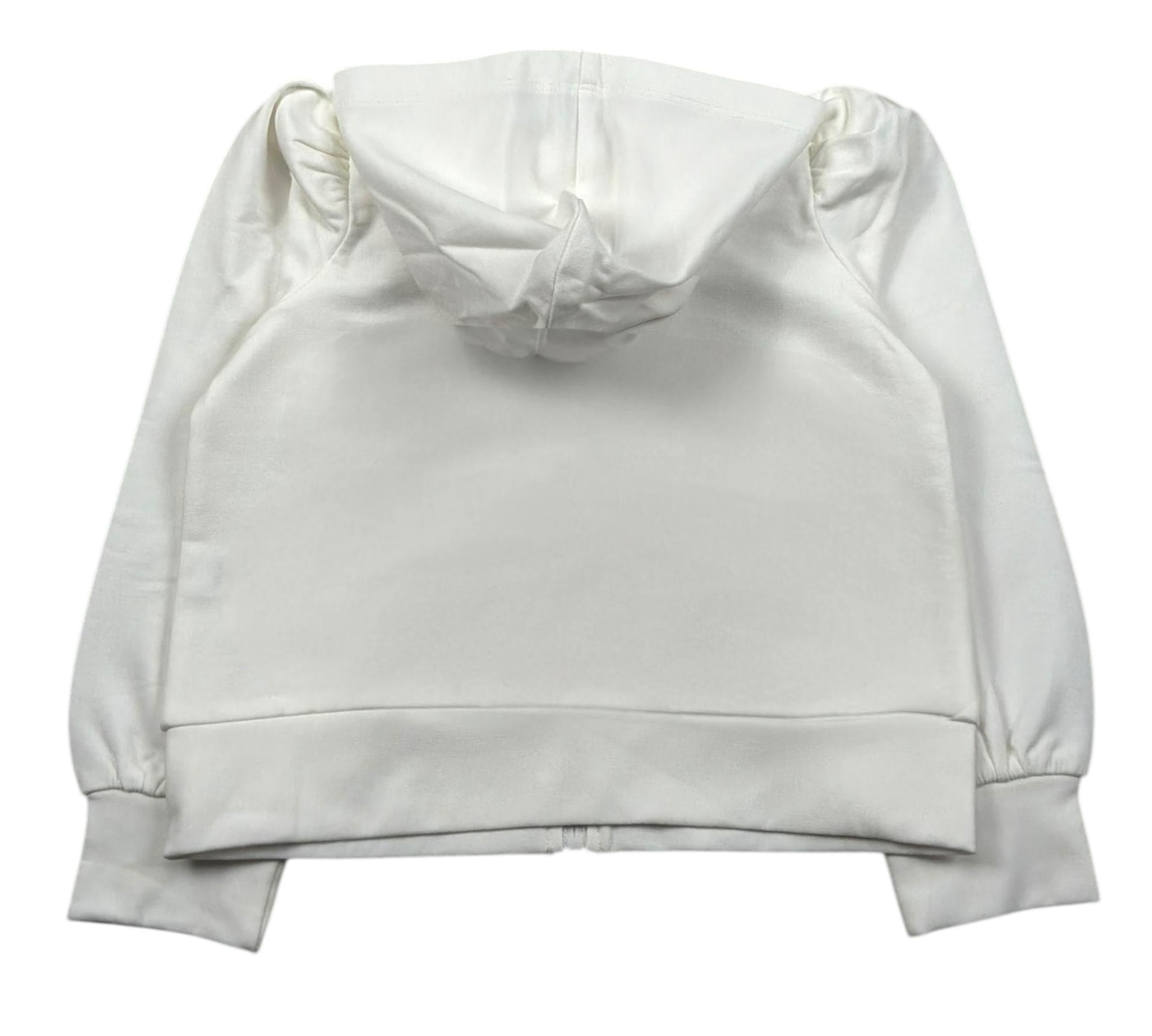 Liu Jo Felpa Chiusa con Cappuccio Tinta Unita per Bambina KA5016 BIANCO LIU JO 