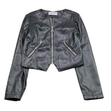 Patrizia Pepe Giubbino In Ecopelle Tinta Unita con Zip per Bambina 7O0014 NERO PATRIZIA PEPE 