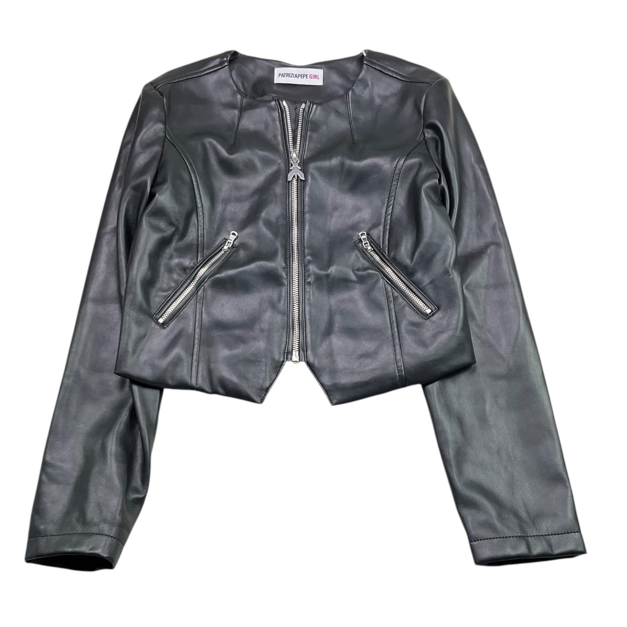 Patrizia Pepe Giubbino In Ecopelle Tinta Unita con Zip per Bambina 7O0014 NERO PATRIZIA PEPE 