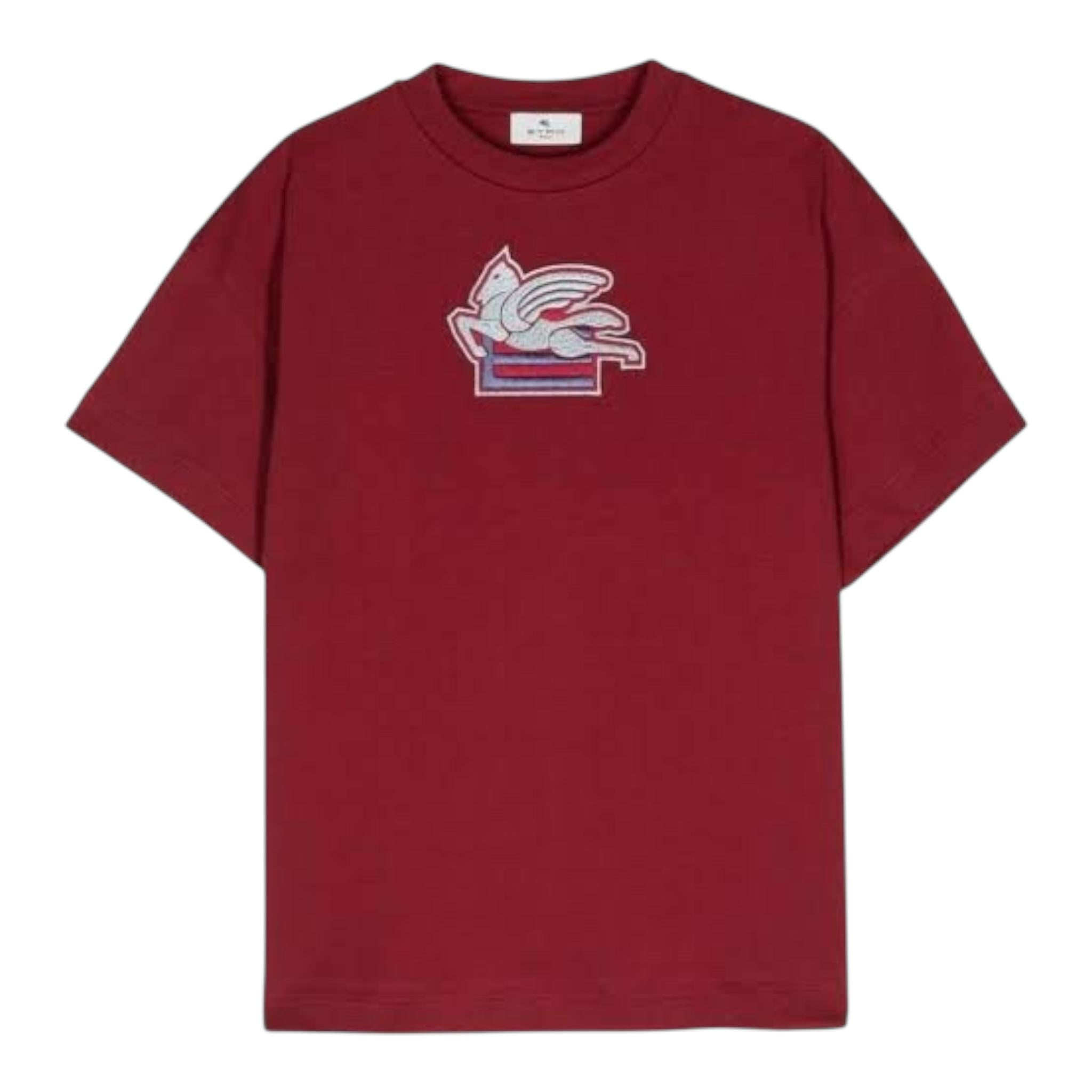 Etro T-Shirt Girocollo Tinta Unita con Stampa per Bambino GV8P51 ROSSO ETRO 