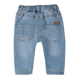 Mini Banda Jeans Tinta Unita con Elastico In Vita per Neonato 3B681 AZZURRO MINI BANDA 