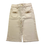 Michael Kors Jeans Tinta Unita con Girovita Regolabile per Bambina R30053 PANNA MICHAEL KORS 