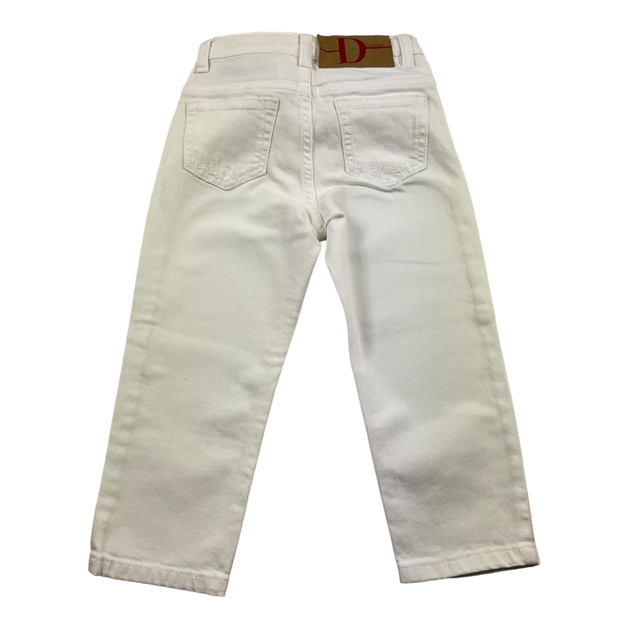 Dondup Jeans Tinta Unita Con 5 Tasche Bianco Per Bambina DU6P80 BIANCO DOU DOU 
