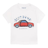 Mayoral T-Shirt Girocollo Tinta Unita con Stampe In Contrasto Bianco per Neonato