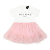 John Richmond Abito Mezza Manica Bicolore con Gonna Tulle per Neonata RIP25043VEX BIANC/ROSA JOHN RICHMOND 