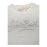 Saint Barth T-Shirt Girocollo Tinta Unita con Logo per Bambina ELLY0013 BIANCO SAINT BARTH 