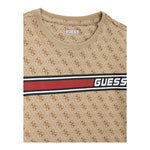 Guess T-Shirt Girocollo Tinta Unita con Stampa Logo per Bambino L4YI47J1314 BEIGE GUESS 