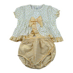 Calamaro Completo 2 Pezzi Camicia-Culotte per Neonata 11198 BIANCO/GIALLO CALAMARO 
