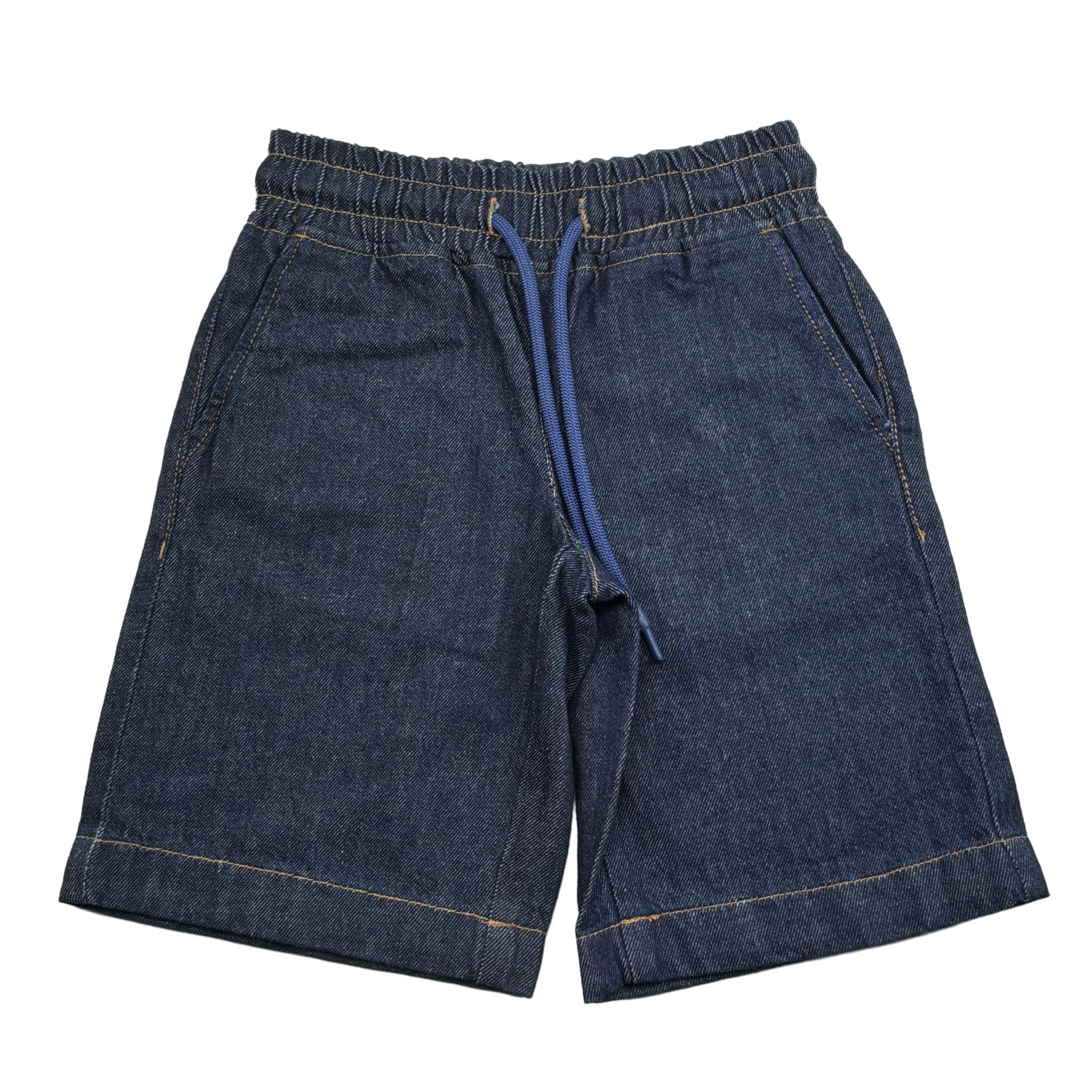 John Richmond Bermuda Tinta Unita In Denim con Elastico In Vita per Bambino RBP26208BE BLU JOHN RICHMOND 