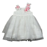 Aletta Abito Giromanica Tinta Unita con Tulle E Babbucce per Neonata HP22225 BIANCO ALETTA 