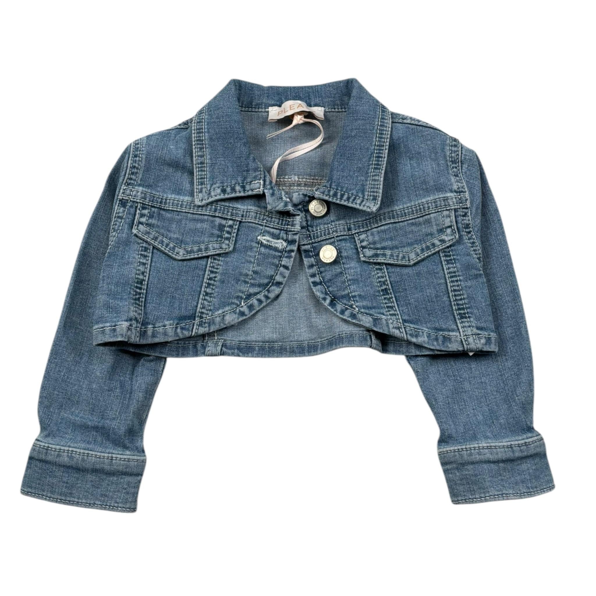 Please Giubbino In Denim Tinta Unita per Neonata JB29012G73 AZZURRO PLEASE 