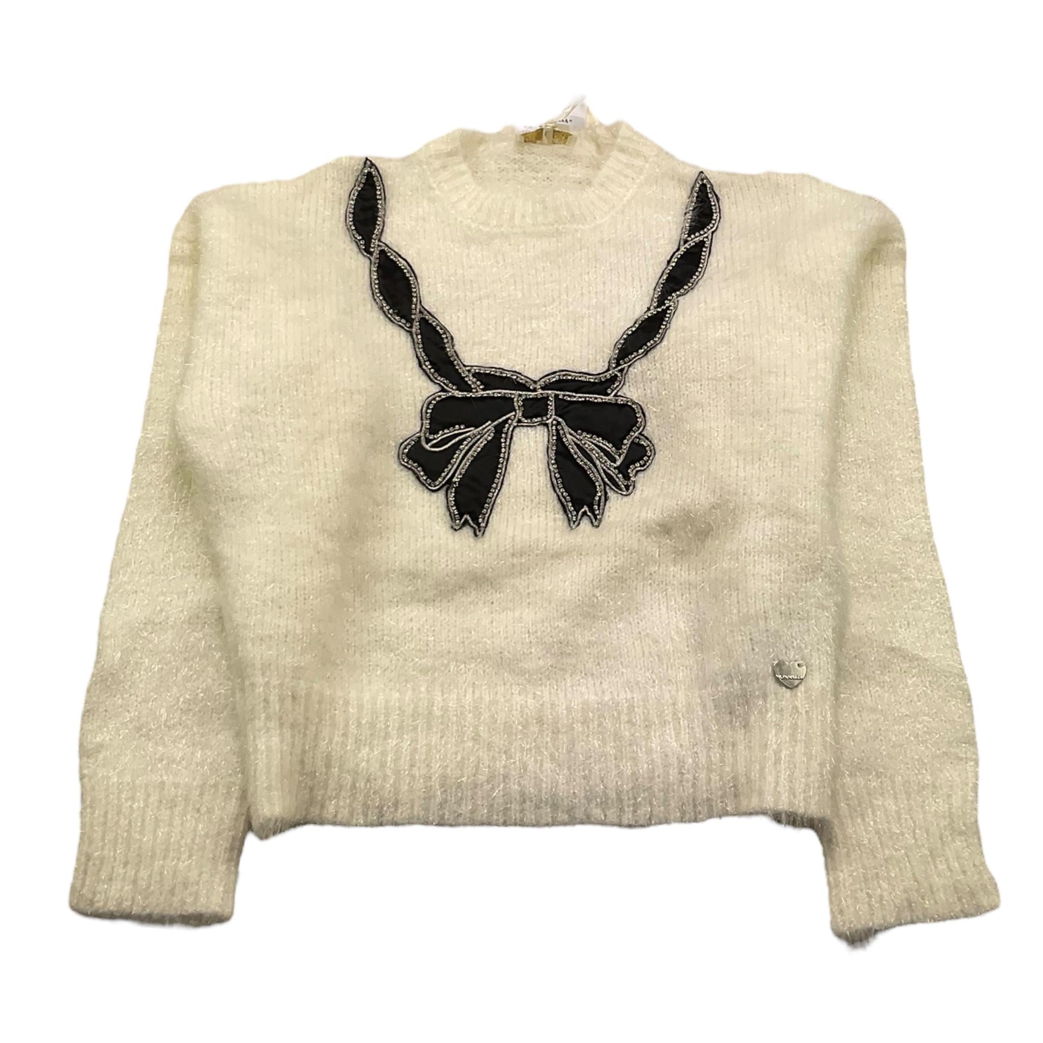 MONNALISA maglia girocollo tinta unita con ricami Panna per Bambina 796605RG PANNA MONNALISA 