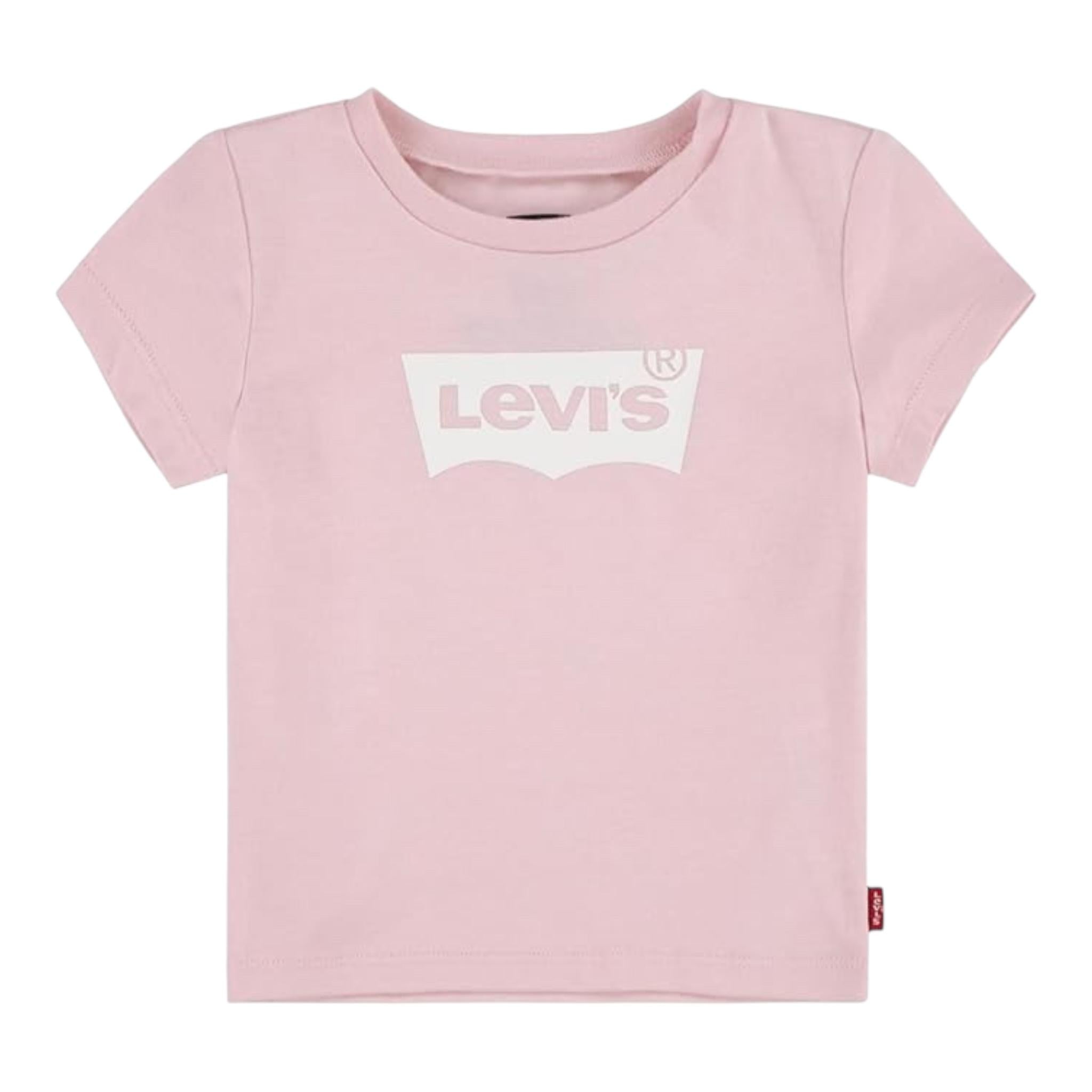 LEVI'S t-shirt tinta unita girocollo con logo Rosa per Bambina 3EK825 ROSA LEVI'S 