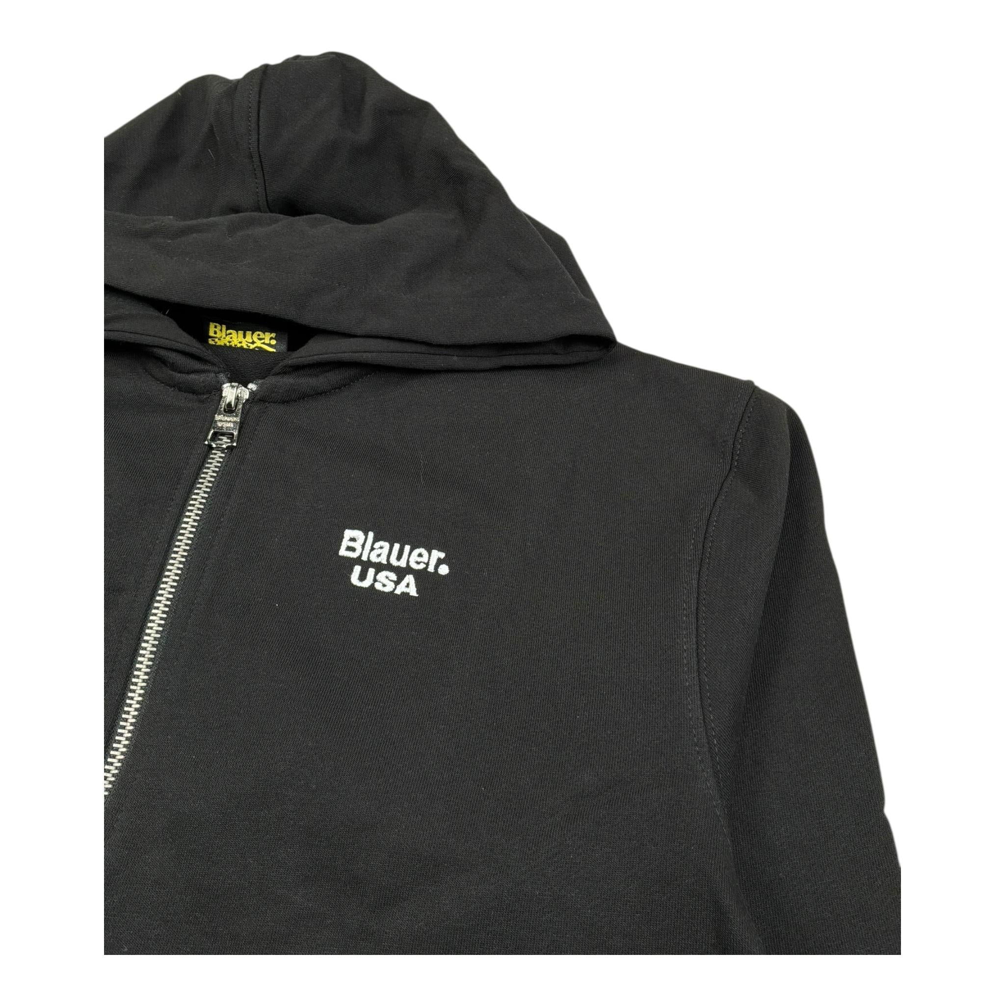 Blauer Felpa con Zip E Cappuccio Tinta Unita con Logo per Bambino 25SBLKF02553 NERO BLAUER 