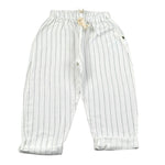 Petit Indi Pantalone Tinta Unita con Fantasia A Righe per Neonato SS25BK8225X BIANCO PETIT INDI 