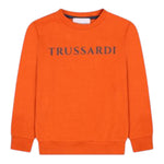 TRUSSARDI felpa girocollo tinta unita con stampa Arancione per Bambino TBA24054FE ARANCIONE TRUSSARDI 