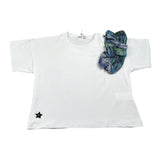 Shopart T-Shirt Girocollo Tinta Unita con Applicazione per Bambina SAJKS00443 BIANCO SHOPART 