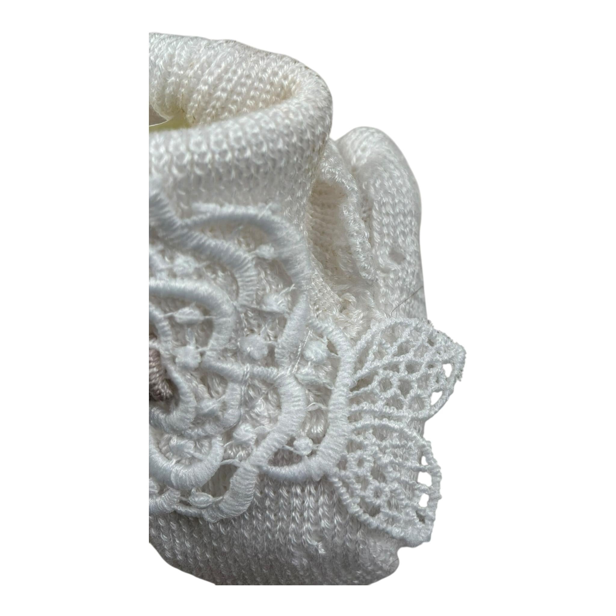 Marlu' Babbucce Tinta Unita con Ricami per Neonata BBCC PANNA MARLU' 