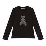 Patrizia Pepe Shirt Girocollo Tinta Unita con Brillantini per Bambina 7M0752 NERO PATRIZIA PEPE 