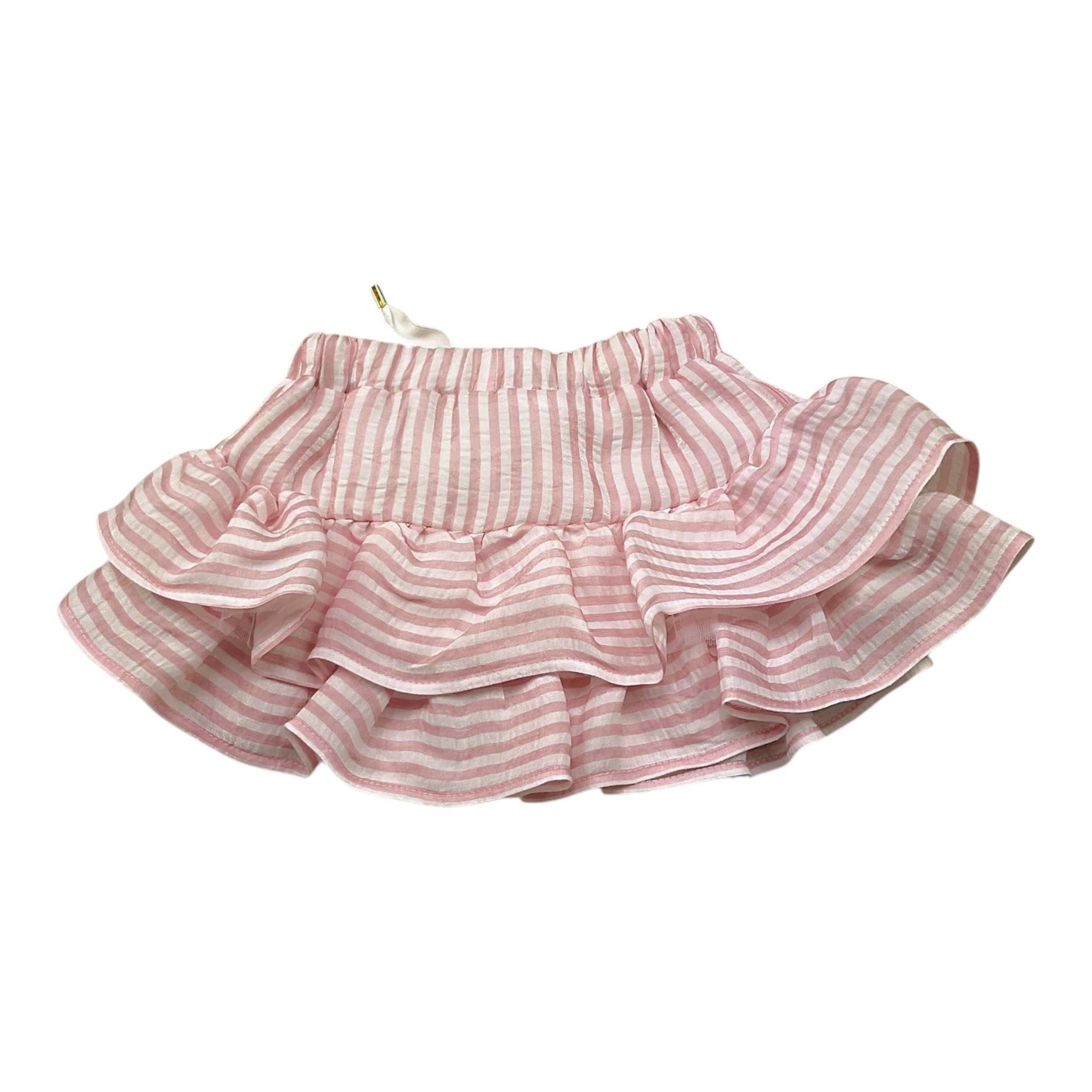 U+È Gonna Tinta Unita con Fantasia A Righe per Neonata UE1778 ROSA U+è 