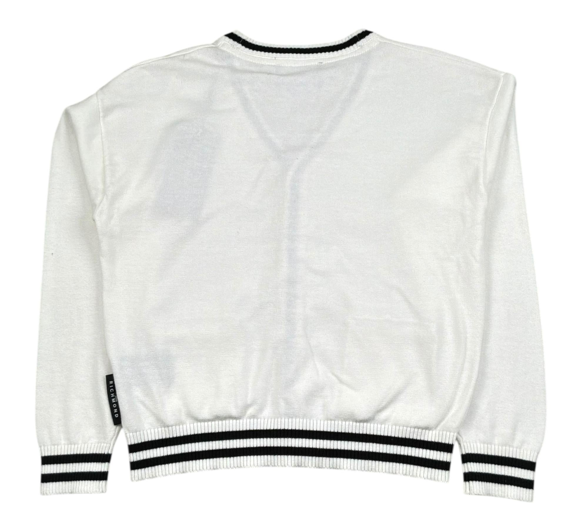John Richmond Cardigan Tinta Unita Scollo A V per Bambino RBP26085CD BIANCO JOHN RICHMOND 