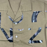N°21 Camicia Tinta Unita Mezza Manica Con Stampa Verde Per Bambino
