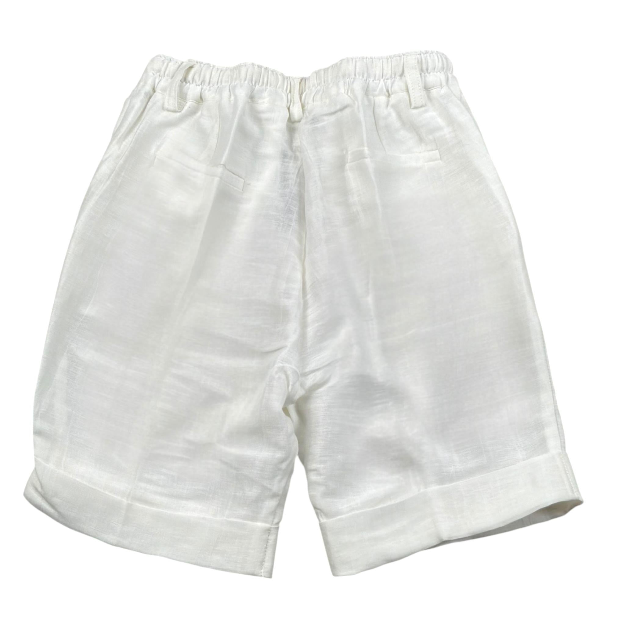 Emanuel Pris Bermuda Tinta Unita con Elastico In Vita per Bambino EBM5119R PANNA EMANUEL PRIS 