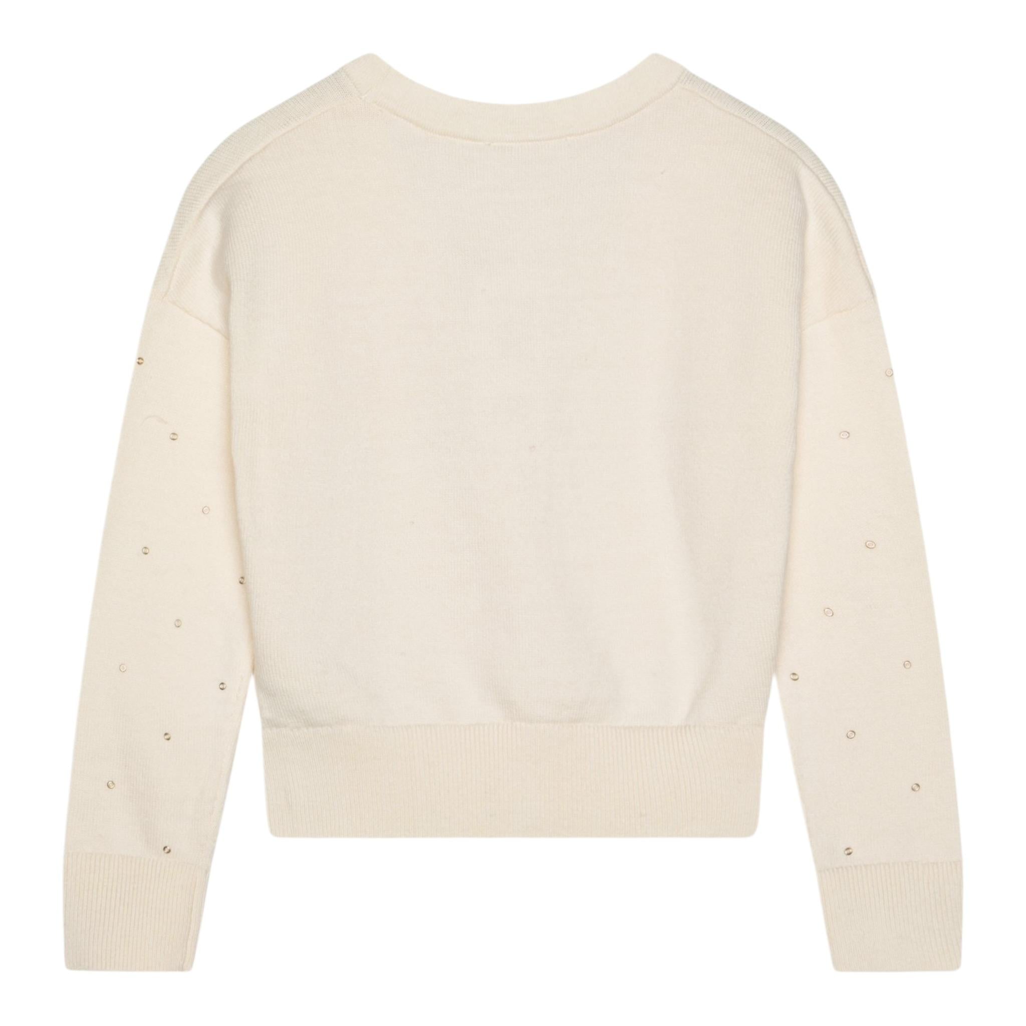 Michael Kors Cardigan tinta unita con Applicazioni Panna per Bambina R30280X PANNA MICHAEL KORS 