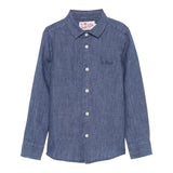 Saint Barth Camicia Manica Lunga Tinta Unita per Bambino AGN0001003 BLU SAINT BARTH 