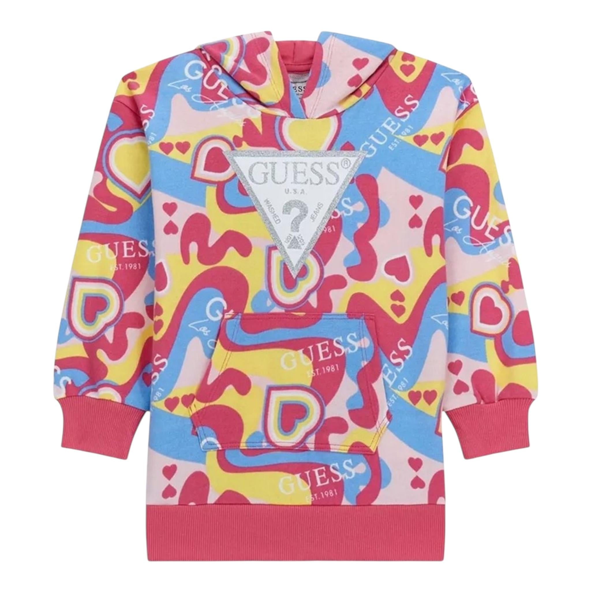 GUESS abito modello felpa multicolor con fantasia e cappuccio Multicolor per Neonata K4YK10KA6R3 MULTICOLOR GUESS 