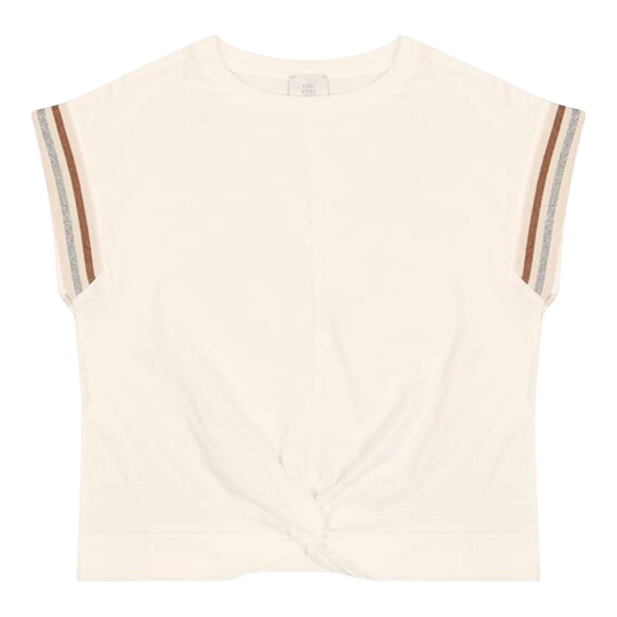 Eleventy T-Shirt Tinta Unita Girocollo per Bambina EU8A22 BIANCO ELEVENTY 