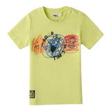 I Do T-Shirt Girocollo Tinta Unita con Stampa per Bambino 4B456 VERDE I DO 