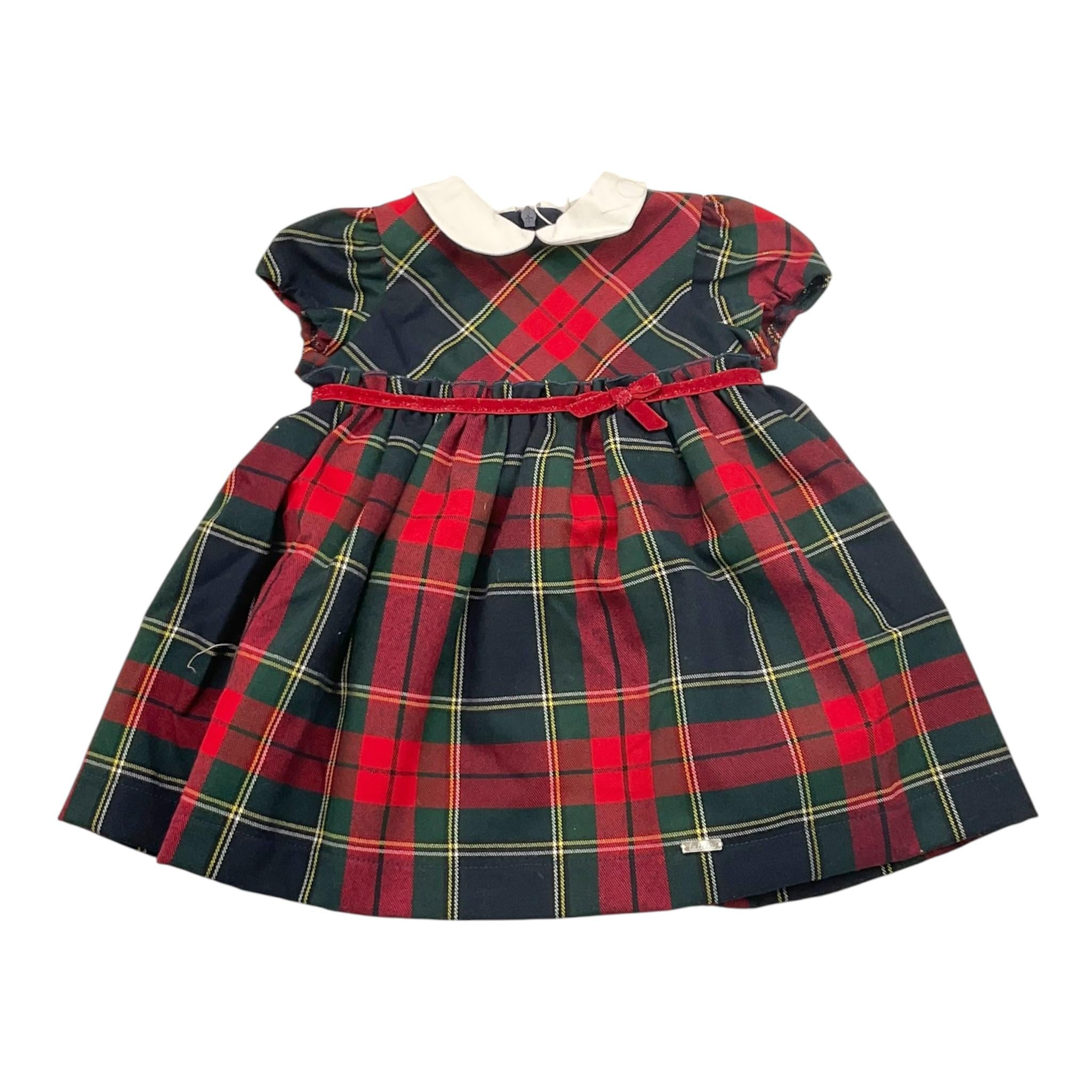 LALALU' abito tinta unita con fantasia scozze Rosso per Neonata VTL0012N ROSSO LALALU' 