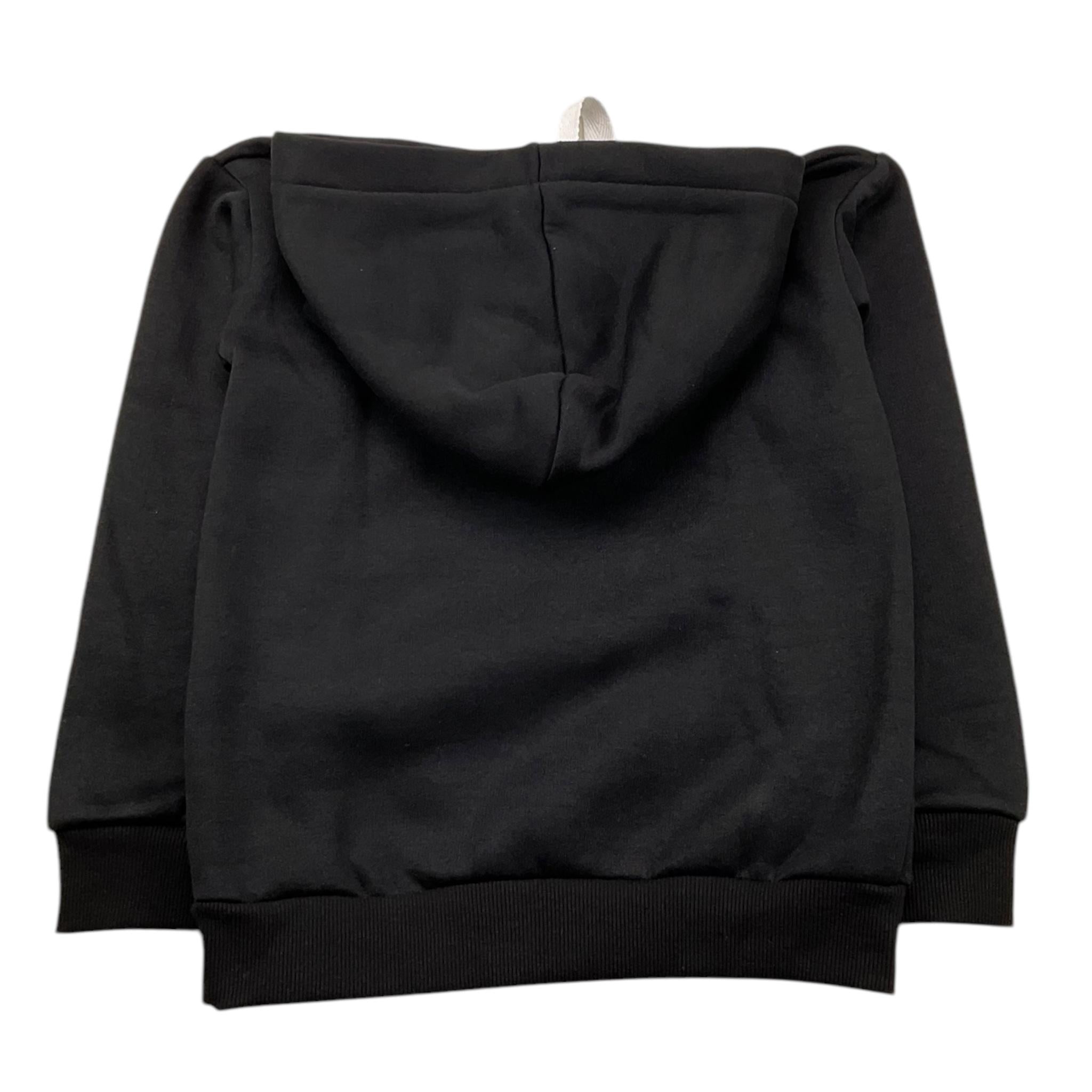 NEVER TOO felpa chiusa con cappuccio tinta unita con stampa in contrasto Nero per Bambino NT1724R NERO NEVER TOO 