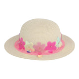 Billieblush Cappello Di Paglia Tinta Unita Con Firi Beige Per Bambina