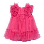 Abel & Lula Abito Mezza Manica Tinta Unita In Tulle per Neonata 502992X FUXIA ABEL & LULA 