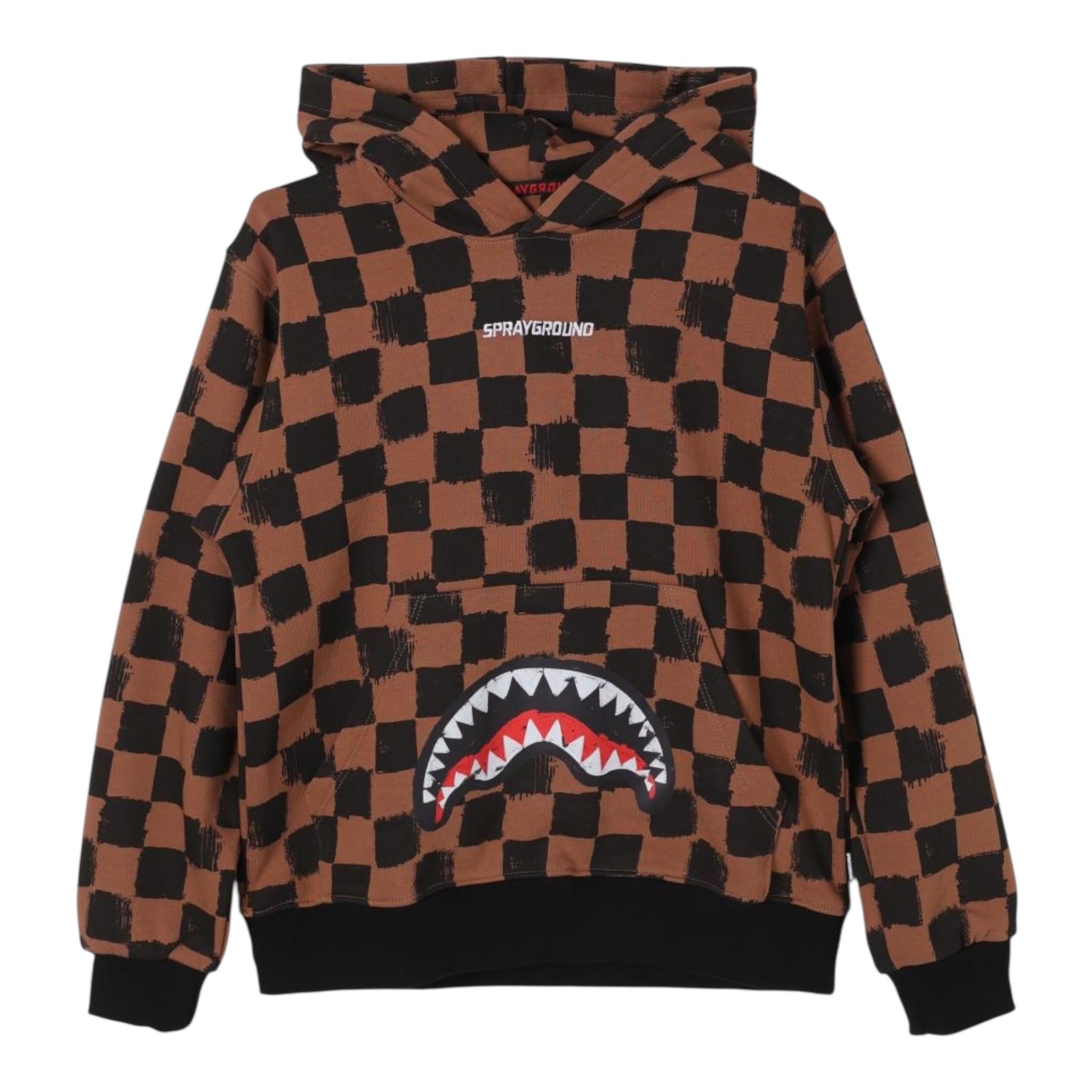 SPRAYGROUND felpa chiusa con cappuccio fantasia quadri Marrone per Bambino SPY1151BRW MARRONE SPRAYGROUND 