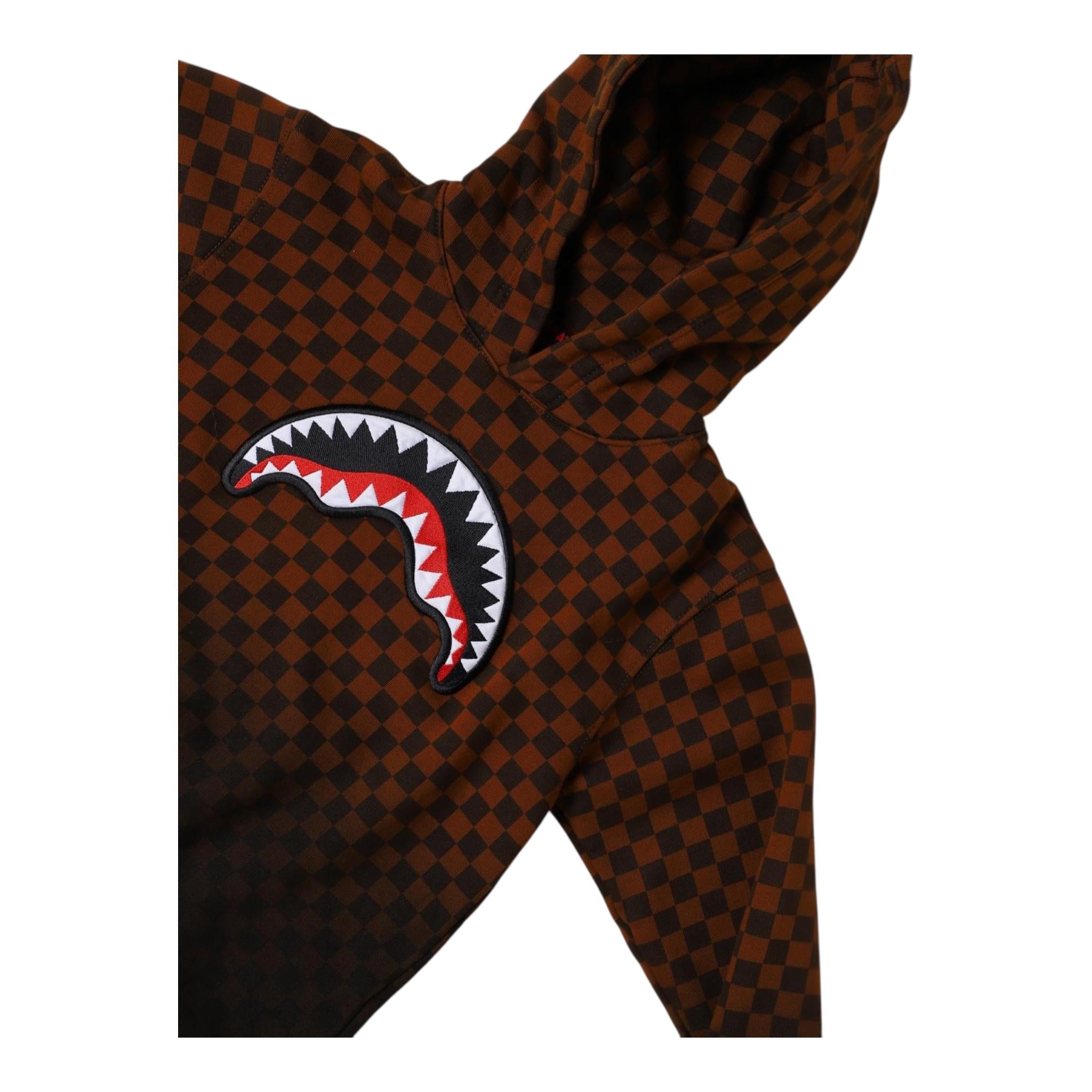 Sprayground Felpa Chiusa con Cappuccio Fantasia Quadri per Bambino SPY937 MARRONE SPRAYGROUND 