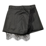 NAIDA short tinta unita in ecopelle con pizzo Nero per Bambina NASH122 NERO NAIDA 