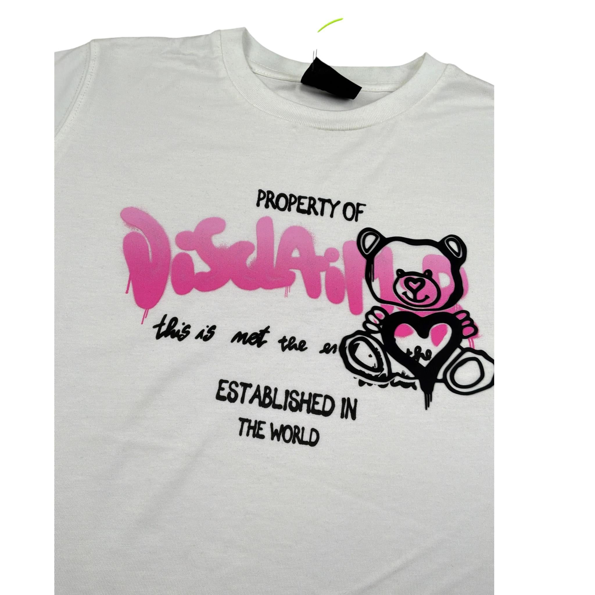 Disclaimer T-Shirt Girocollo tinta unita con Stampa Bianco per Bambina 23IDK53979 BIANCO DISCLAIMER 